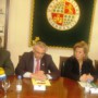 Manuel Gabriel Pérez, Teresa Vega y el rector de la Universidad de Jaén (UJA), Manuel Parras, junto al promotor de Semiotrap