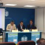 Representantes de la FAMP, Andalucía Emprende y CEPES-Andalucía durante la inauguración en Huelva