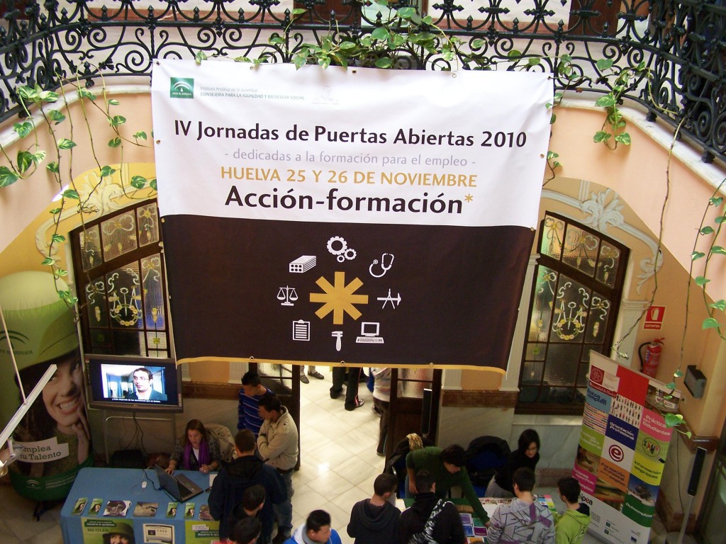 Una imagen del stand de Andalucía Emprende en las IV Jornadas de Puertas Abiertas 2010