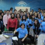 Delegadas provinciales de Economía, Innovación y Ciencia y de Educación de la Junta de Andalucía, junto a alumnos participantes del Programa Emprendejoven