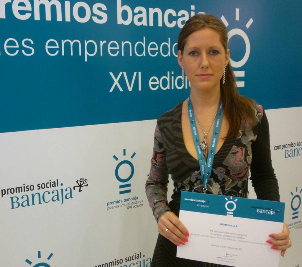 Mónica Luque, directora de Kirmedia, en la entrega de los premios Bancaja 2010
