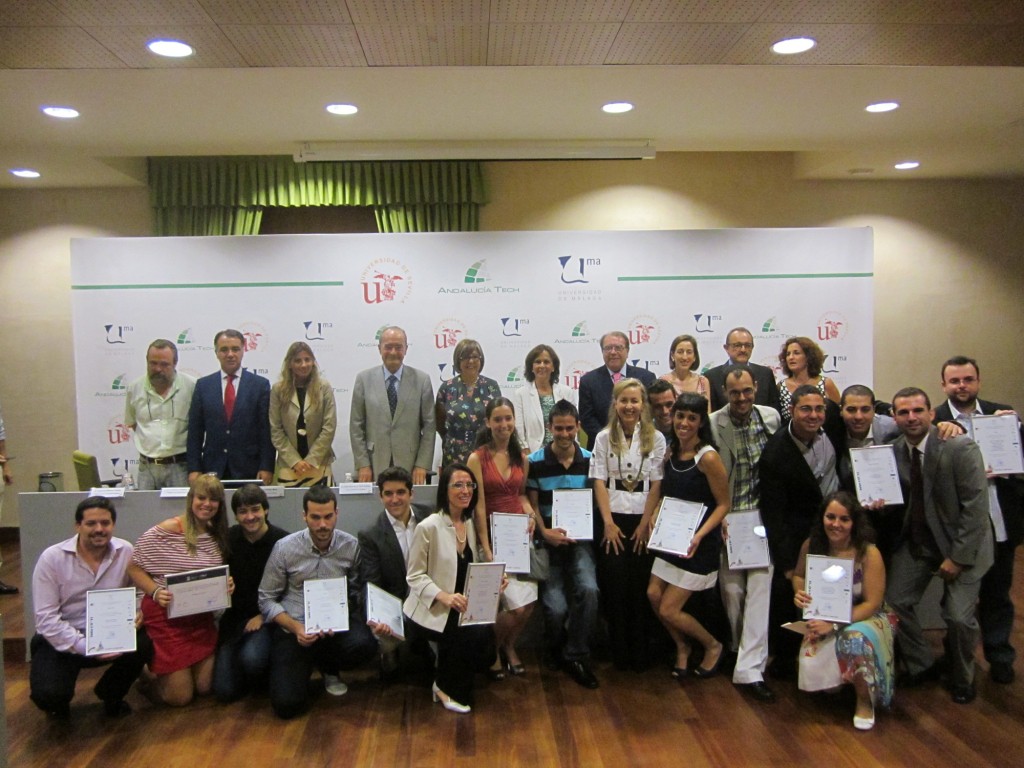 Imagen de los premiados Spin-Off de la Universidad de Málaga