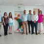 El delegado de Economía, Innovación, Ciencia y Empleo junto al coordinador provincial de Andalucía Emprende, técnicos del CADE de Almería y los nuevos emprendedores y emprendedoras alojados en sus instalaciones